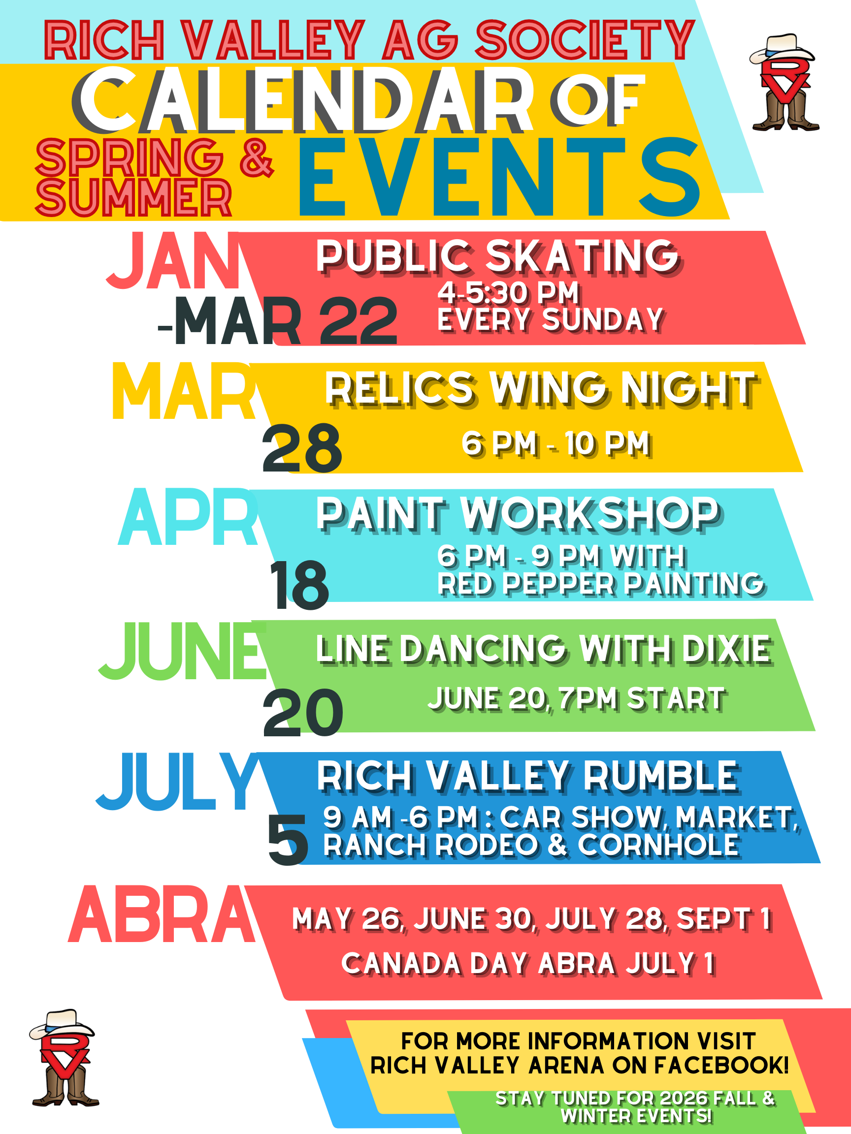 Black Yellow Green Blue Red and White Colorful Calendar of Events Poster (1)