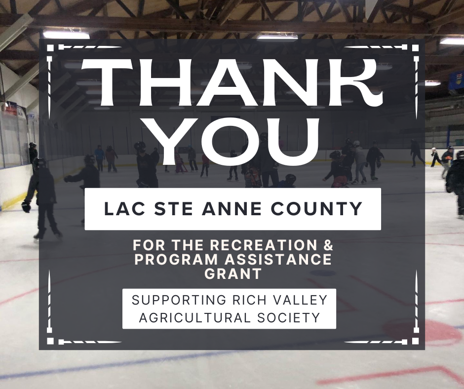 Thank You Lac Ste Anne County for the Recreation and Program Assistance Grant